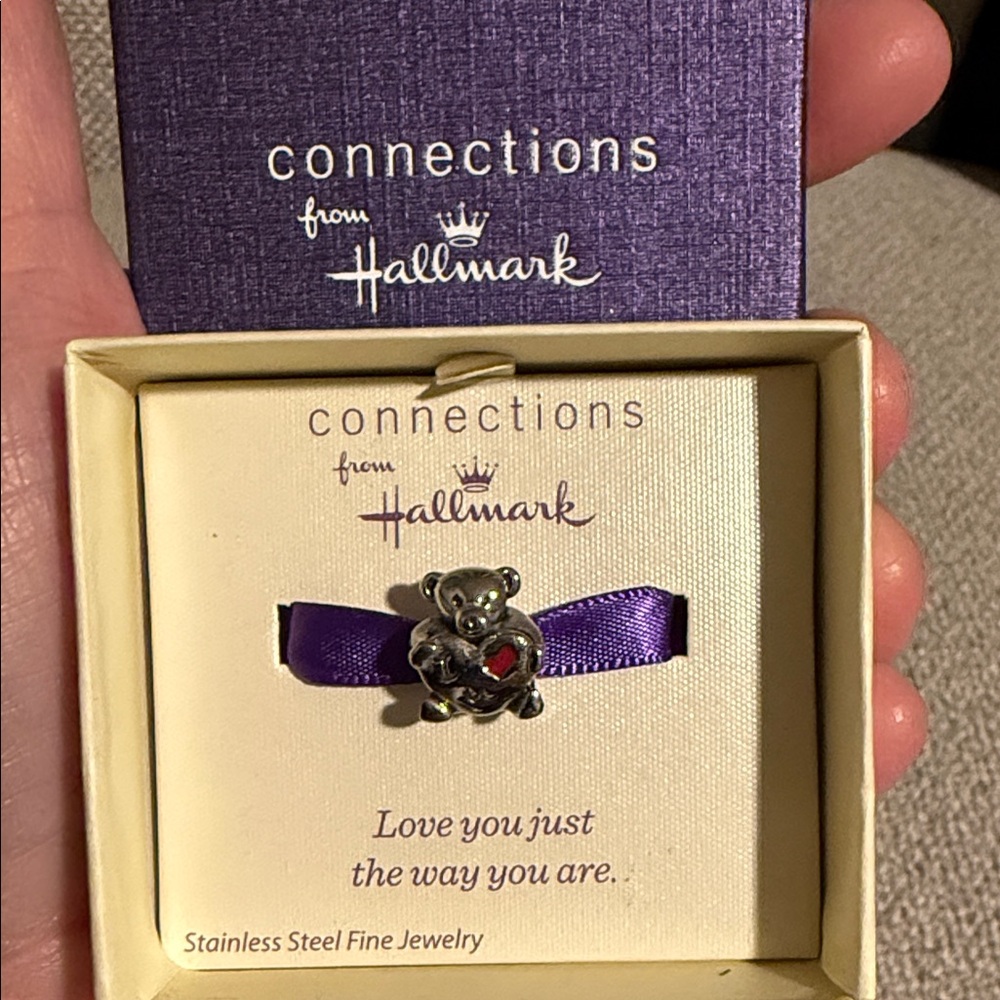 Hallmark Teddy Bear Bead Charm I love you just the way you are NIB